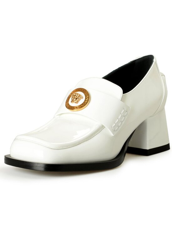 Versace Shoes - Versace Women's Gold Medusa Patent Leather Heeled Moccasins Shoes US 7.5 IT 37.5